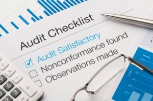 Audit checklist on a desk